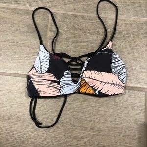Maaji Black Floral Reversible Bikini Top